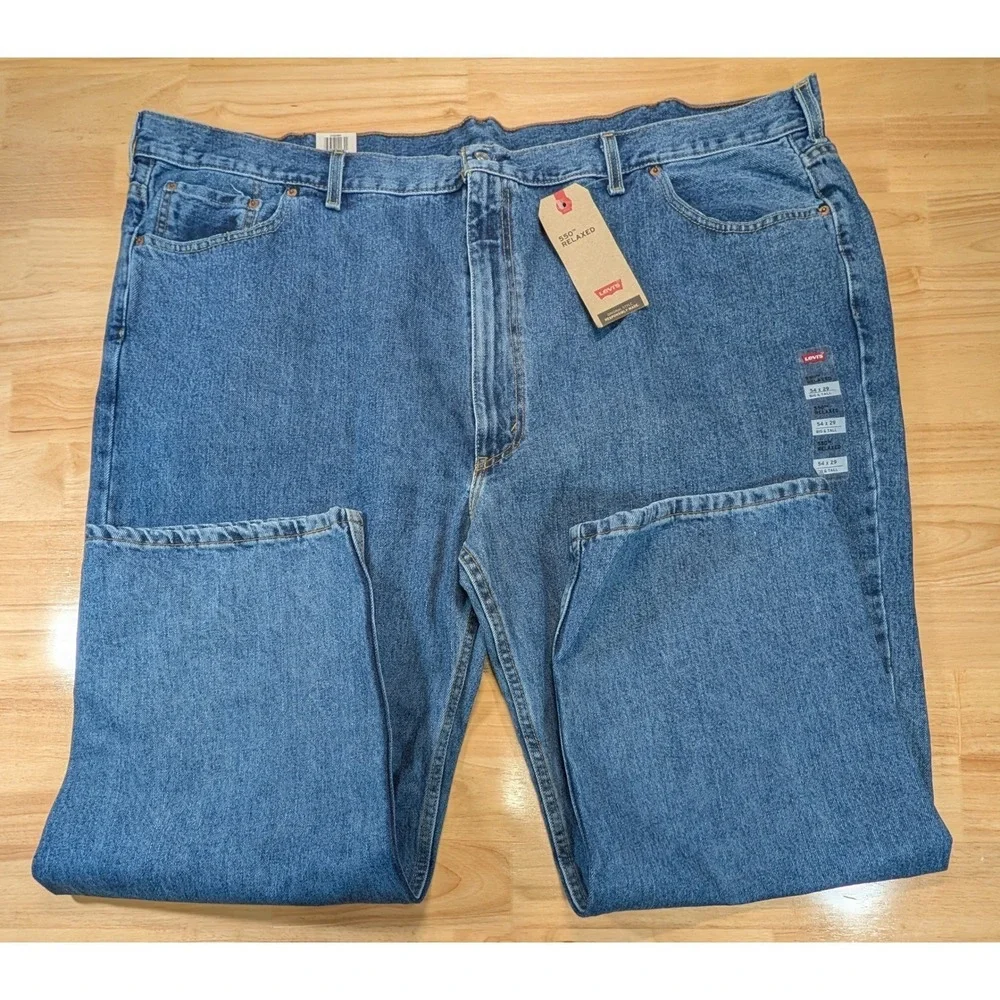 Levi's 550 Mens 54x29 Relaxed Fit Blue Denim Jeans Waterless New With Tags